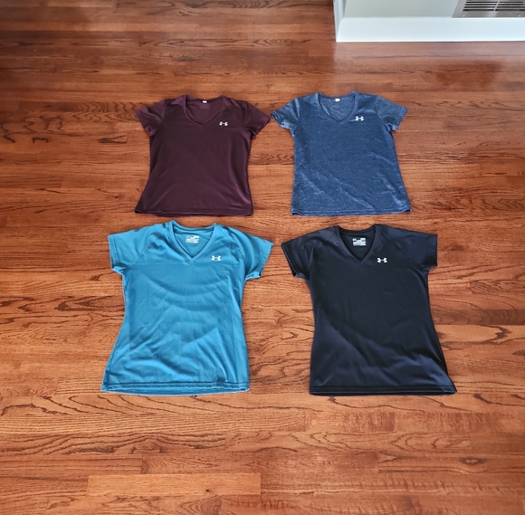 Under Armour Tops - Under Armour Women's Short Sleeve Tops - Teal, Maroon, Blue, Black (Set of 4)
